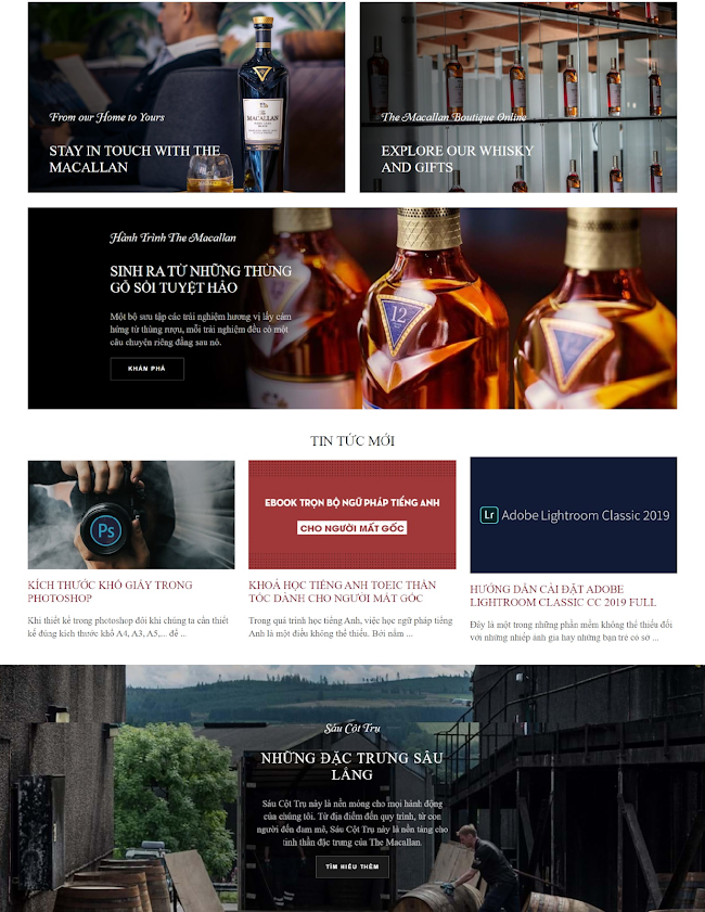 Giao diện web landing page bán rượu